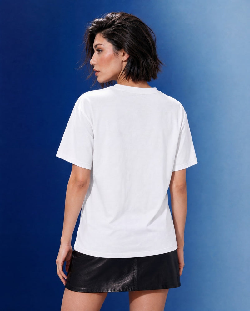 Woman Solid Color Cotton T Shirt