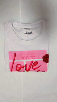 Women Crystal Love-Yourself Cotton T-shirt